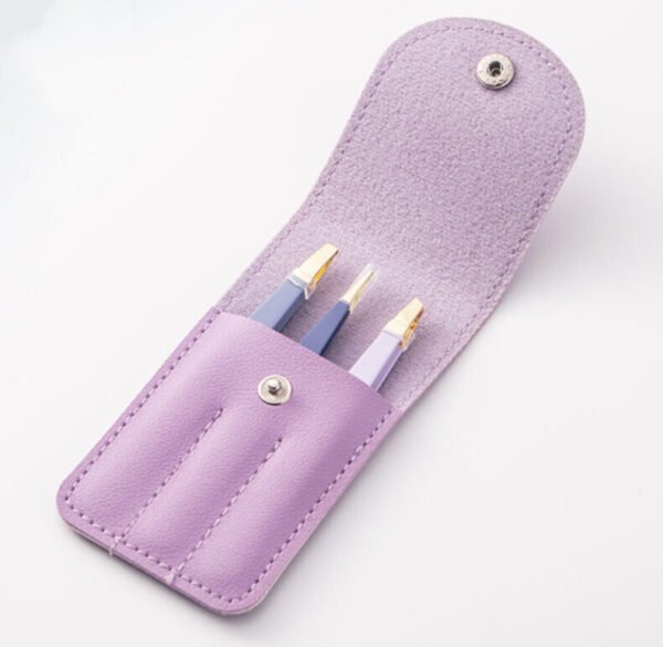 Lilac Luxe 3-Piece Beauty Tool Set – Flat, Slant & Point Tweezer Clips