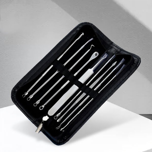 9-Piece Stainless Steel Acne & Blackhead Extractor Kit - Image 6