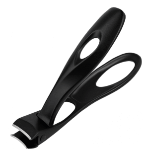 Ergonomic Curved Nail Clipper – Matte Black Stainless Steel