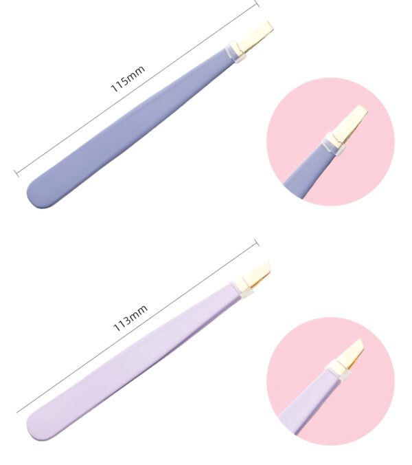 Lilac Luxe 3-Piece Beauty Tool Set – Flat, Slant & Point Tweezer Clips - Image 7