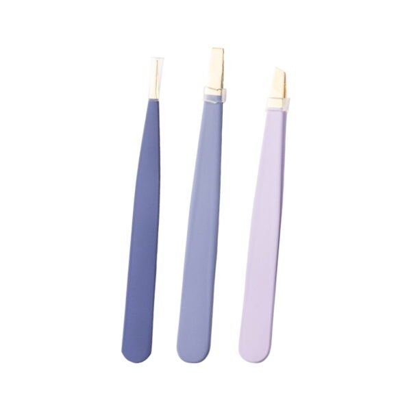 Lilac Luxe 3-Piece Beauty Tool Set – Flat, Slant & Point Tweezer Clips - Image 4